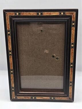 Fetco Wooden Inlay Picture Frame Victorian Marquetry Geometric Design Vintage